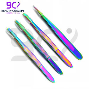 Pinzas para Cejas de Acero Inoxidable de Alta Calidad, Color Arcoíris, Punta Inclinada, Duraderas, Fácil Agarre, Clásicas, Nueva Llegada, Suaves para Cejas - Product Image 5
