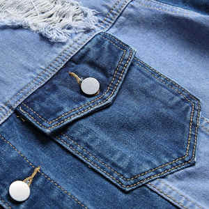Nouveau décontracté porte hommes veste en jean professionnel fabrique à manches longues boutonné Denim jean veste avec poches - Product Image 3
