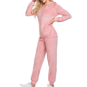 Conjunto Deportivo de Pantalones y Sudadera con Capucha de Terciopelo de Algodón para Mujer, Ropa Casual de Calle, Logotipo Personalizado, Fabricante OEM ODM - Product Image 1