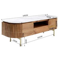 Nouveau meuble TV moderne en bois de manguier massif, multifonctionnel, résistant à l'eau, pliable, avec roulettes, écologique, style ferme, pour salon