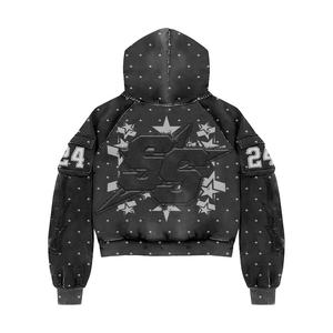 Sweat à capuche pour homme en polaire 100% coton sur mesure Veste d'hiver brodée à l'acide - Product Image 3