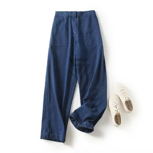 Women's Eco-Friendly Breathable <b>Denim</b> 2-Piece Set <b>Stretch</b> Crop Jacket Jeans Spandex/Cotton Fabric Casual Vintage Simple Style - Product Image 4
