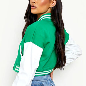 Chaqueta universitaria de calidad superior para mujer, manga larga acolchada, diseño de béisbol bordado, lana, poliéster, punto acolchado - Product Image 5