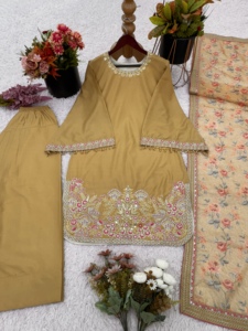 Conjunto de Kurta de Seda para Bodas Indias al por Mayor para Niñas, para Festivales - Product Image 5