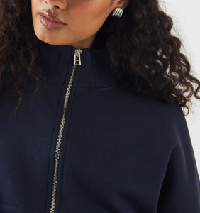 Sweat-shirt à capuche pour femme 100% coton, article tendance, logo brodé personnalisé, fermeture éclair intégrale, respirant, hip-hop - Product Image 2