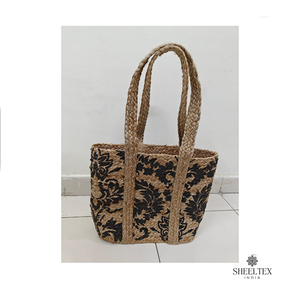 100% ปอกระเจากระเป๋าถือพิมพ์ลายโลโก้แบบกำหนดเองผู้ส่งออกจากตลาดอินเดีย - Product Image 5
