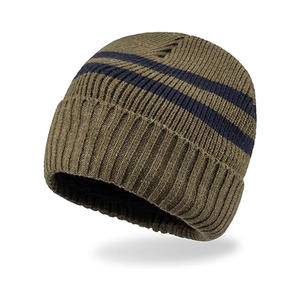 Bonnet en laine jacquard unisexe, logo personnalisé, automne-hiver, haute qualité, couleur unie, chaud, à revers - Product Image 2