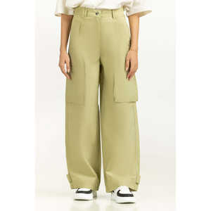 Pantalons cargo et crayon classiques en toile pour femmes, taille haute/basse avec fermeture élastique, respirants et froissés WM-NDJ-SS25-005 - Product Image 4