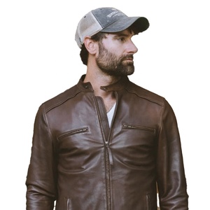 Chaqueta clásica de Moto para hombre, estilo motorista de alta calidad, cremalleras interiores acolchadas, corte Regular ajustado, capucha de pie a la moda, tela para exteriores - Product Image 2