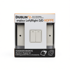 Ensemble de rosettes en aluminium Dublin 1124/843KV/843KVS F249 carré OB DIN Gauche/Droite D/D HOPPE pour ensembles de cheminées et accessoires - Product Image 2