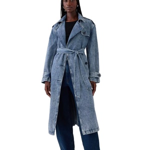 Chaqueta vaquera lavada personalizada 2026 para mujer, abrigo vaquero informal de manga larga para mujer - Product Image 1