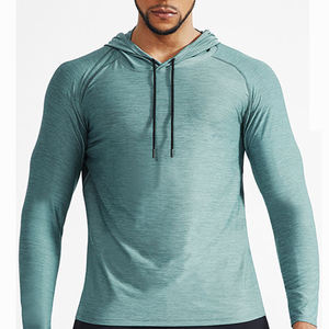 Envío Directo de Fábrica. Camiseta Deportiva con Capucha para Hombre, de Secado Rápido, Absorbente de Sudor, de Manga Larga - Product Image 3