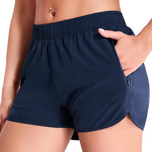 Pantalones cortos para mujer, pantalones cortos deportivos transpirables con costuras de malla, pantalones cortos de Fitness de LICRA antiluz con cintura elástica de talla grande para mujer - Product Image 4