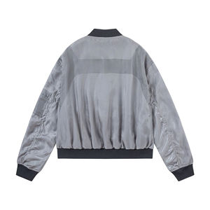 Blouson aviateur d'extérieur coupe-vent unisexe de haute qualité OEM nouveau style de broderie à col tournant style universitaire ample pour hommes - Product Image 4