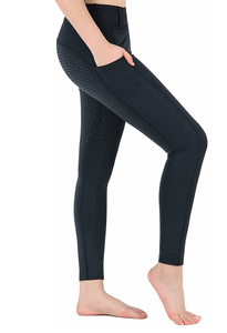 Leggings d'équitation pour femmes de qualité supérieure, taille haute, respirants, design moderne et luxueux, en polyester et élasthanne - Product Image 3