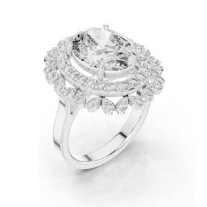 แหวนเพชรแล็บ 1.08 กะรัต ทรงฮาโล สำหรับผู้หญิง ความใส VVS-VS EF ทอง 18KT, 14KT, 10KT และเงิน 925  ทองชมพู, ทองเหลือง, ทองขาว - Product Image 5