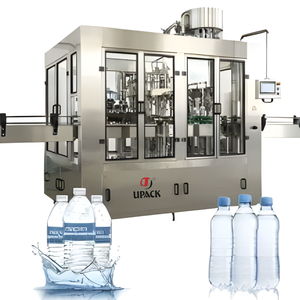 Ligne de remplissage automatique d'eau minérale en bouteille PET 120BPM, machine de remplissage d'eau en bouteille entièrement automatique en acier inoxydable 120BPM - Product Image 1