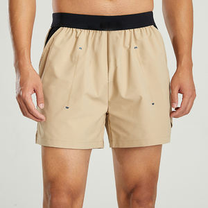 Men’s Quick Dry Beach Trunks <b>Mid</b> Waist Loose Fit Double <b>Layer</b> Swimsuit Solid Color Plus Size Swim Shorts - Product Image 1