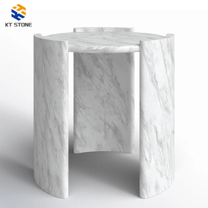 Mesa Auxiliar Rectangular de Mármol Calacatta Viola con Base de Mármol Arabescato Blanco, Diseño Moderno Multifuncional de Lujo Italiano - Product Image 2