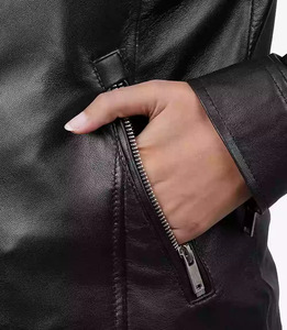 Womens Winter Genuine Leather Jacket Thick Warm Fit <b>Padded</b> <b>Shoulders</b> Perfect with Casual and Formal Outfits Stylish Outerwear - Product Image 3