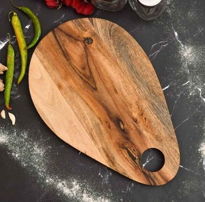 Natural Finish Reclaimed Wood Chopping Block with Handle <b>Dishwasher</b> Safe Eco-Friendly Kitchen <b>Countertop</b> Accessory - Product Image 6