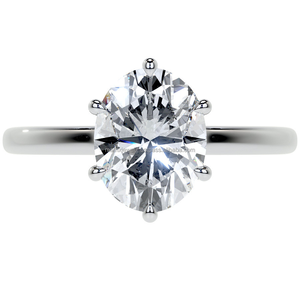 Joyería fina clásica Ajuste de 6 puntas Forma ovalada Moissanite Anillo de diamante único Compromiso Plata Promesa Colección de bodas - Product Image 2
