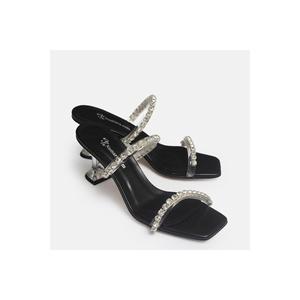 Ciabatte da donna di grandi dimensioni con pietre 41-42-43-44-nero - Product Image 5