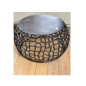 Table basse ronde en aluminium doré moderne de luxe pour la maison, table d'appoint et table basse, décoration de bureau, table à thé et à café - Product Image 5