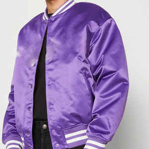 Premium Quality Men's <b>Thin</b> Satin <b>Jacket</b> 100% Polyester Windproof <b>Waterproof</b> Eco-Friendly High Street OEM Custom Service - Product Image 3