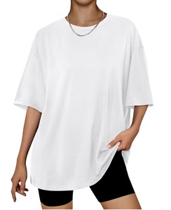 OEM personalizado señoras camisetas de algodón camiseta de verano con la impresión del logotipo para la ropa informal al por mayor - Product Image 1