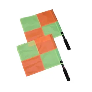 인도 사각형 모양 녹색과 오렌지 스포츠 플래그 직접 판매 도매 범위에서 사용 가능