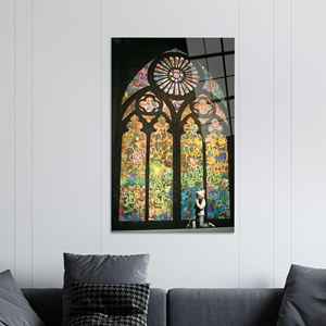 Impresión en Lienzo para Amantes del Graffiti: Arte Urbano Romántico, Arte en Vidrio Templado - Product Image 1