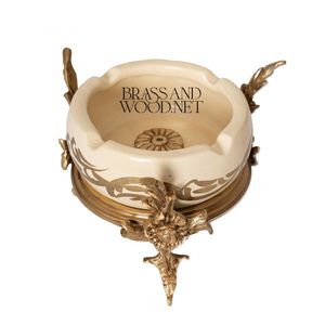 Vintage Ornamental <b>Ashtray</b> with Gold Accents Classic Decorative Table Accessory - Product Image 5
