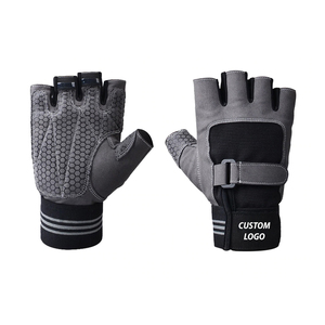 El mejor diseño de alta calidad de Color sólido personalizado medio dedo guantes de levantamiento de pesas hombres mujeres levantamiento de pesas GUANTES DE Fitness - Product Image 1