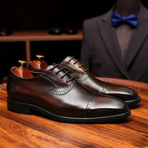 Chaussures Oxford en cuir de vachette pleine fleur avec talon amorti et design antidérapant, chaussures habillées pour hommes, chaussures en cuir - Product Image 3