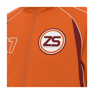 Ensemble de survêtements coupe-vent de haute qualité 230GSM Tissu en nylon durable Orange avec panneau marron Design Logo personnalisé Imprimer grande taille - Product Image 6