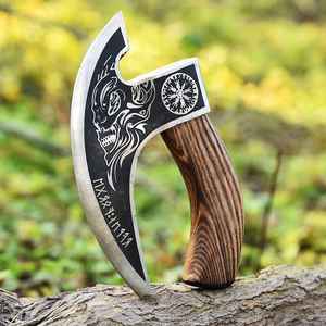 Couteau à pizza professionnel fait main de haute qualité, lame en acier haute teneur en carbone, avec manche en bois et étui en cuir - Product Image 1