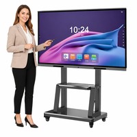 Pizarra Interactiva LED con IA, Entrada USB, Marco de Plástico, Monitor de Pantalla Táctil de 65/75 Pulgadas para Enseñanza en Aulas Inteligentes