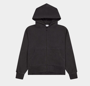 Venta al por mayor de sudaderas con capucha para hombre con logotipo personalizado Premium Heavyweight 500 GSM lavado multicolor recortado Zip Up Interlock tela de mezcla de algodón - Product Image 3