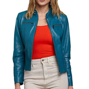 Wholesale Fashion <b>Women</b> Leather <b>Jacket</b> High Quality Best Selling <b>Women</b> Clothing Leather <b>Jacket</b> - Product Image 1