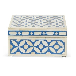 Cajas de joyería con incrustaciones de hueso grabadas con láser hechas a mano únicas opciones personalizables para almacenamiento seguro de joyas exportador indio - Product Image 1