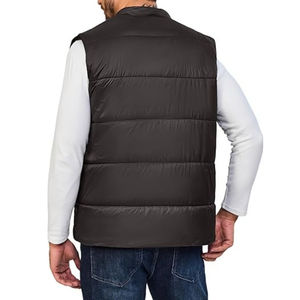 เสื้อกั๊กขนเป็ดน้ำหนักเบาสำหรับผู้ชายผ้าแคนวาสสำ100% ผ้าโพลีเอสเตอร์ผ้าใบกันลมมีซิป - Product Image 4