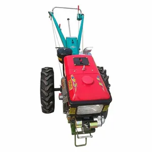 Pneus De Borracha, Quadro Reforçado Agricultura Mini Solo Diesel Alimentado Cultivador Rotary Tiller Walk-behind Trator Agrícola