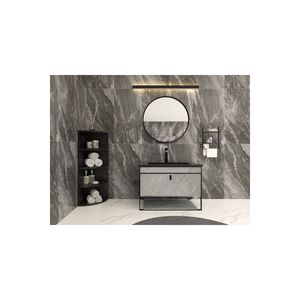 Étagère d'angle modulaire en aggloméré noir moderne à 4 niveaux pour salon - Product Image 6