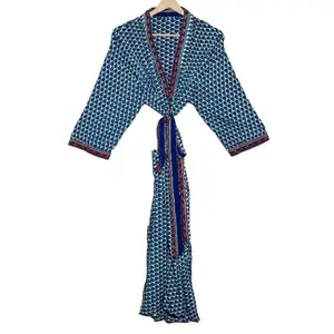 Indiano floreale setoso Kimono maniche abito lungo abito da sposa abito lungo donna Plus size vestaglia Kimono costumi da bagno Kimono di seta