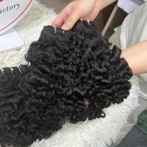 Rizado birmano de alta calidad en trama, venta al por mayor, extensiones de cabello humano, cabello crudo indio - Product Image 1