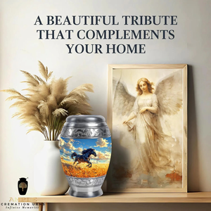 Urna de cremación de aluminio hecha a mano Acabado recubierto de Meena en grande (220 pulgadas cúbicas) Recuerdo (3 pulgadas cúbicas) Tamaños Urnas de cremación personalizadas - Product Image 3