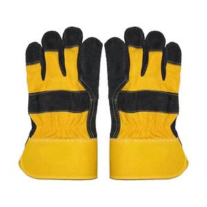 Hot Sale Welding Rigger Gloves Reinforced Double Palm <b>Leather</b> Cow Split <b>Leather</b> Candy <b>Strip</b> Work Gloves - Product Image 2