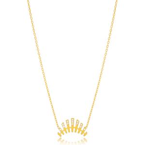 Colgante de plata de ley 925 con piedra de circón, colgante elegante con forma Irregular - Product Image 1