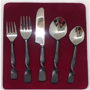 Poignée combinée blanche et grise de haute qualité avec dessus en acier inoxydable, ensembles de couverts pour restaurants hôtels - Product Image 5